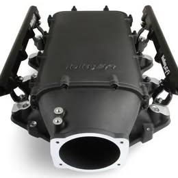 Holley Ultra Lo-Ram Manifold Kit - With Fuel Rails - Black - GM LS3/L92
