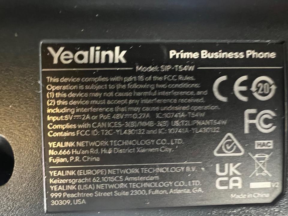 Yealink SIP-T54W Prime Business Voip Phone