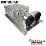Proflow Dual Pump 2.5ltr Alloy Finish Surge Tank Suits for Bosch 044 Pumps